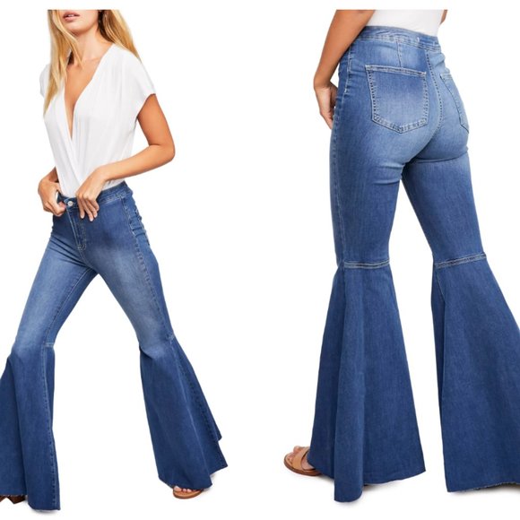 Free People Denim - Free People We the Free Just Float On High Waist Flare Jeans